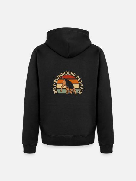 Bloodhound Hund Bluthund - Unisex Premium Bio Zip Hoodie - Schwarz