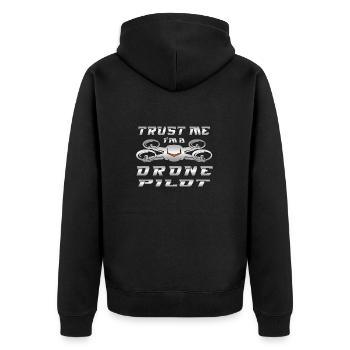 Drone Drones Drone Flight Drone Pilot - Unisex Premium Organic Zip Hoodie - black - Back - Nico (187cm)
