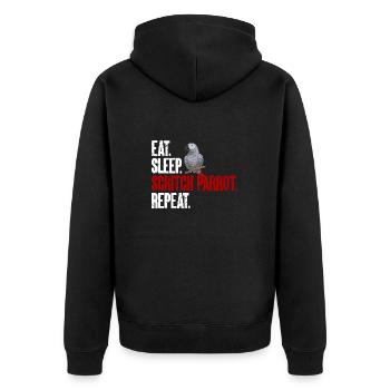 Graupapagei African Grey Parrot Papagei - Unisex Premium Organic Zip Hoodie - black - Back - Nico (187cm)