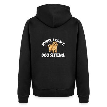 Pet Sitting Cat Dog Pet Sitter - Unisex Premium Organic Zip Hoodie - black - Back - Nico (187cm)