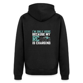 RC Car Ferngesteuertes Auto - Unisex Premium Bio Zip Hoodie - Schwarz - Hinten - Nico (187cm)