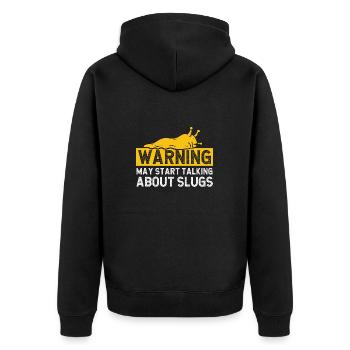 Banana Snail Snail - Unisex Premium Organic Zip Hoodie - black - Back - Nico (187cm)