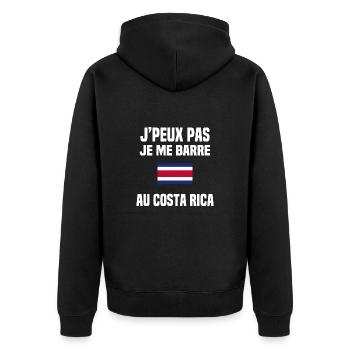 je me barre au Costa Rica - Veste à capuche bio Premium Unisexe - noir - Dos - Nico (187cm)