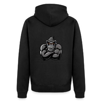 Gorilla Comic - Unisex Premium Organic Zip Hoodie - black - Back - Nico (187cm)
