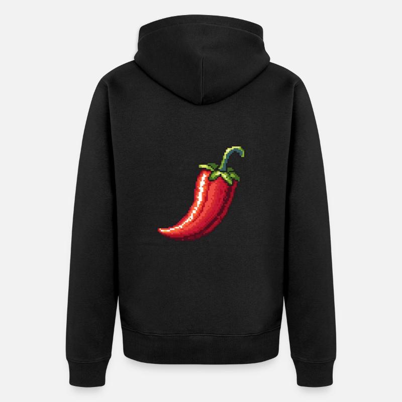 Icône Pixel Chili - Veste à capuche bio Premium Unisexe - noir