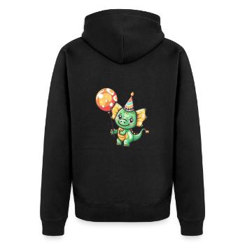 dinosaure tricératops anniversaire bébé - Veste à capuche bio Premium Unisexe - noir - Dos - Nico (187cm)