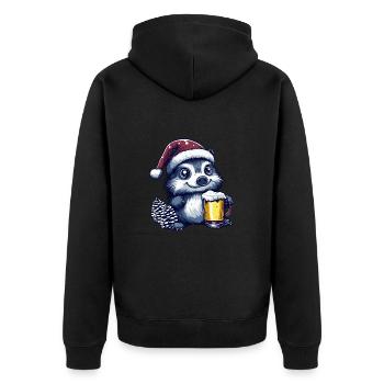 Hérisson Bière Noël - Veste à capuche bio Premium Unisexe - noir - Dos - Nico (187cm)
