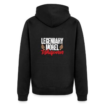 Mushroom hunting, mushrooms, morels, mushroom picking, foraging - Unisex Premium Organic Zip Hoodie - black - Back - Nico (187cm)