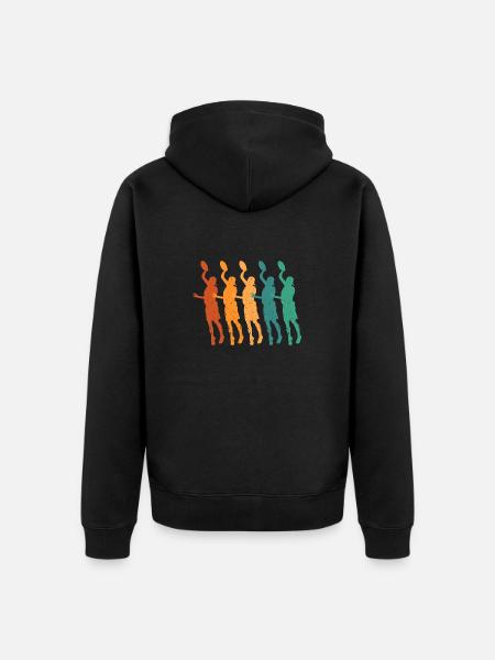 Ultimate Frisbee Throwing Disc - Unisex Premium Organic Zip Hoodie - black
