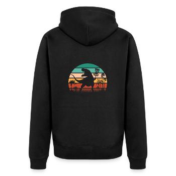 Discgolf Disc Golf Frisbee - Unisex Premium Organic Zip Hoodie - black - Back - Nico (187cm)