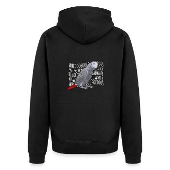 Graupapagei African Grey Parrot Papagei - Unisex Premium Organic Zip Hoodie - black - Back - Nico (187cm)