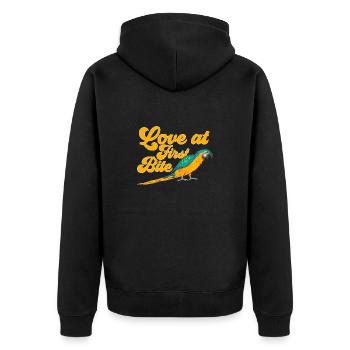 Yellow-breasted Macaw Parrot Blue And Yellow Macaw - Unisex Premium Organic Zip Hoodie - black - Back - Nico (187cm)