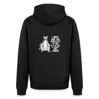 Lémurien à queue annelée - Veste à capuche bio Premium Unisexe - noir - Dos - Nico (187cm)