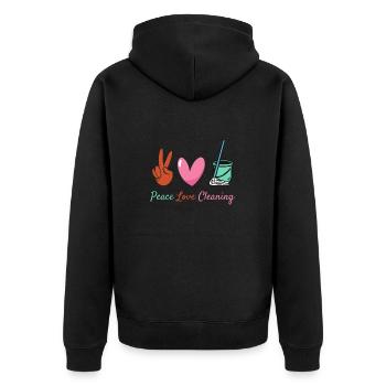 Domestic help, cleaner, housekeeper - Unisex Premium Organic Zip Hoodie - black - Back - Nico (187cm)