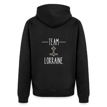 team lorraine - Veste à capuche bio Premium Unisexe - noir - Dos - Nico (187cm)
