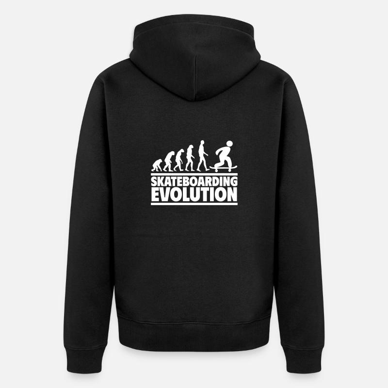 Évolution du skateboard - Veste à capuche bio Premium Unisexe - noir