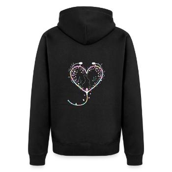 Lapin de Pâques Infirmière - Veste à capuche bio Premium Unisexe - noir - Dos - Nico (187cm)