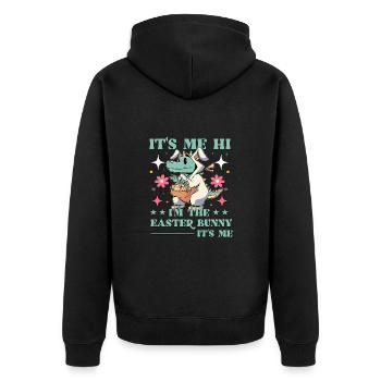 Easter Funny Saying - Unisex Premium Organic Zip Hoodie - black - Back - Nico (187cm)