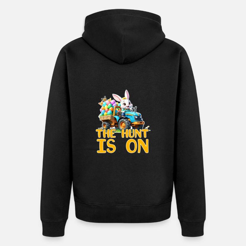 La chasse est lancée - Veste à capuche bio Premium Unisexe - noir
