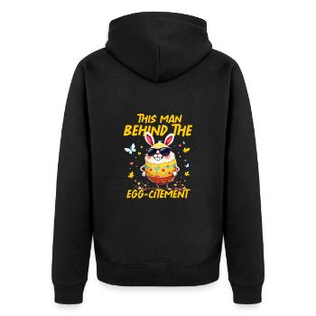 Cet homme derrière l’œuf - Veste à capuche bio Premium Unisexe - noir - Dos - Nico (187cm)