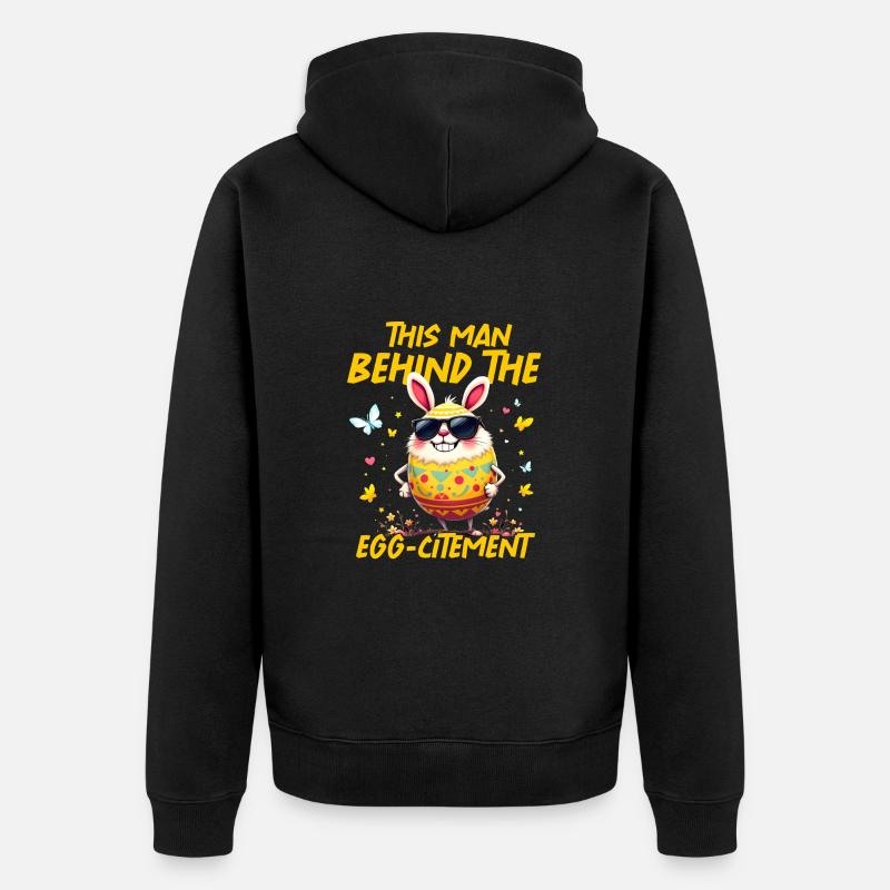 Cet homme derrière l’œuf - Veste à capuche bio Premium Unisexe - noir