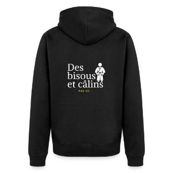 Pas de câlins - idee cadeau judo - Veste à capuche bio Premium Unisexe - noir - Dos - Nico (187cm)