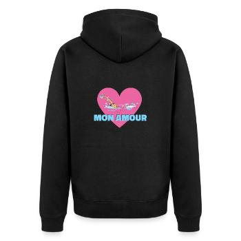 natation mon amour - Veste à capuche bio Premium Unisexe - noir - Dos - Nico (187cm)