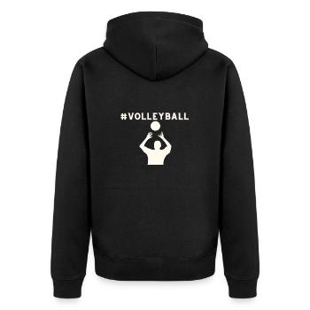 volleyball - Unisex Premium Bio Zip Hoodie - Schwarz - Hinten - Nico (187cm)