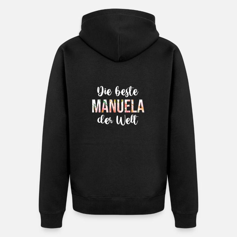 Manuela - Unisex Premium Bio Zip Hoodie - Schwarz