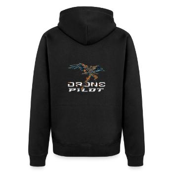 Drone Drones Drone Flight Drone Pilot - Unisex Premium Organic Zip Hoodie - black - Back - Nico (187cm)