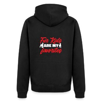 Pet Sitting Cat Dog Pet Sitter - Unisex Premium Organic Zip Hoodie - black - Back - Nico (187cm)