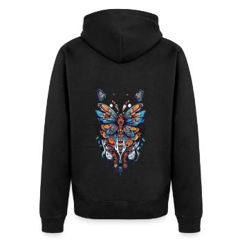 Mandala Butterfly Boho Style & Magique - Veste à capuche bio Premium Unisexe - noir - Dos - Nico (187cm)