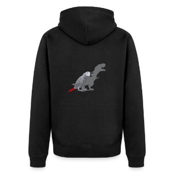 Graupapagei African Grey Parrot Papagei - Unisex Premium Organic Zip Hoodie - black - Back - Nico (187cm)