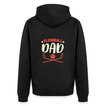 Floorball Dad Floorball Player Father Papa - Unisex Premium Organic Zip Hoodie - black - Back - Nico (187cm)