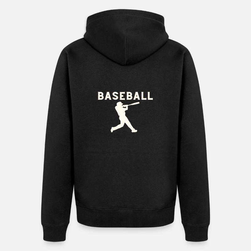 Baseball - Unisex Premium Bio Zip Hoodie - Schwarz