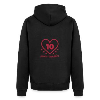10 , Birthday , Wedding , Marriage , Love , Wife - Veste à capuche bio Premium Unisexe - noir - Dos - Nico (187cm)