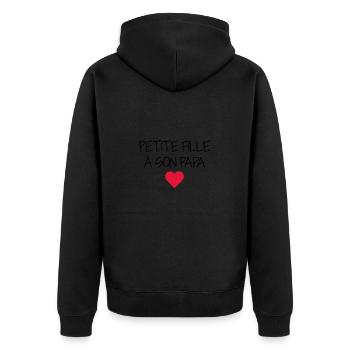 Petite fille à son Papa , Naissance , Enfant - Veste à capuche bio Premium Unisexe - noir - Dos - Nico (187cm)
