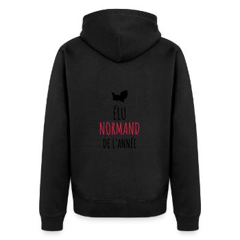 Normandie , Normand , Normande , France - Veste à capuche bio Premium Unisexe - noir - Dos - Nico (187cm)