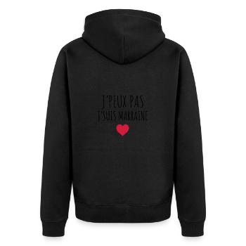 Parrain , Marraine , Filleule , Filleul - Veste à capuche bio Premium Unisexe - noir - Dos - Nico (187cm)
