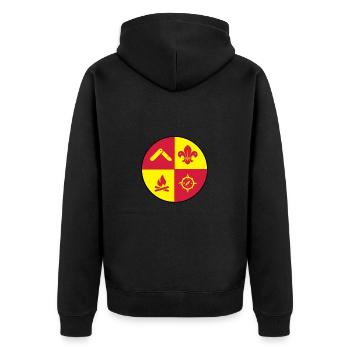 scout , scouting , scoutisme , guide - Veste à capuche bio Premium Unisexe - noir - Dos - Nico (187cm)