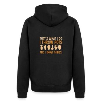Töpferei Töpfern Töpfer Künstler Lehm - Unisex Premium Bio Zip Hoodie - Schwarz - Hinten - Nico (187cm)