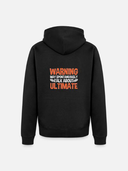 Ultimate Frisbee Throwing Disc - Unisex Premium Organic Zip Hoodie - black