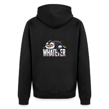 Tired penguin no desire to chill - Unisex Premium Organic Zip Hoodie - black - Back - Nico (187cm)