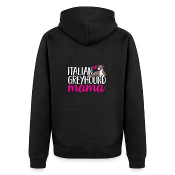 Italienischer Windspiel Windhund Hunde - Unisex Premium Bio Zip Hoodie - Schwarz - Hinten - Nico (187cm)