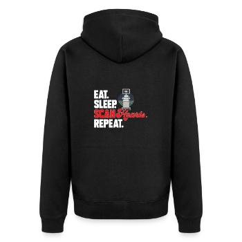 Kardiologe Medizinische Sonographie Ultraschall - Unisex Premium Bio Zip Hoodie - Schwarz - Hinten - Nico (187cm)