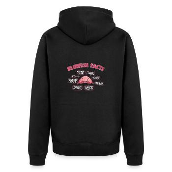 Blob fish - Unisex Premium Organic Zip Hoodie - black - Back - Nico (187cm)
