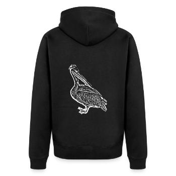 Pélicans Oiseaux Oiseaux Pelecanus - Veste à capuche bio Premium Unisexe - noir - Dos - Nico (187cm)