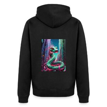 serpent sur la ville - Veste à capuche bio Premium Unisexe - noir - Dos - Nico (187cm)