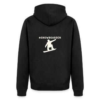 snowboarden - Unisex Premium Bio Zip Hoodie - Schwarz - Hinten - Nico (187cm)