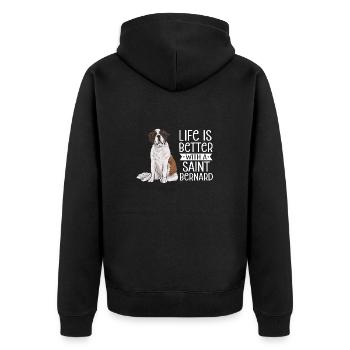 Saint-Bernard Chien Saint-Bernard - Veste à capuche bio Premium Unisexe - noir - Dos - Nico (187cm)